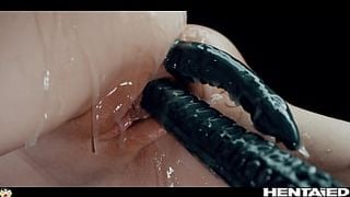 Real Life Hentai - Yukki Amey fully fucked in all holes by Huge Alien Monster