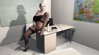 Milf Teacher fingers her self in front of her students.