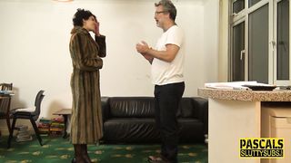 Bound mature submissive