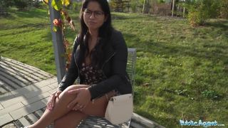 Public Agent Hot brunette with big natural boobs fucking a big black cock