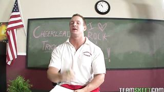 InnocentHigh Young skinny cheerleader Sensi Pearl fucks teacher