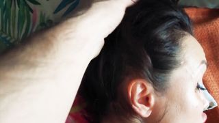 deep throat, sex with a condom, cumshot on my face