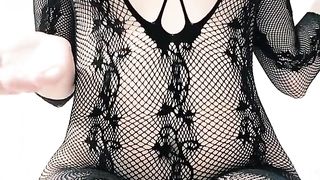 Cute brunette in black lingerie shows you how flawed minded and naughty she is in sex