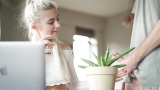 I got creampied in my tight young pussy during a zoom class - Eva Elfie