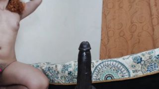 Sucking a big cock, so bad that I got a spit mess