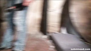 bound ballgagged and dildoed babe