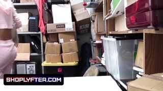 Chocolate Thief Kat Arina Taken To The Back Room For Strip Search