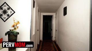 Perv Mom - Helpful Busty Milf Gets On Her Knees And Helps Her Horny Step Son With His Sex Problems