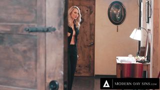 MODERN-DAY SINS - Kendra James Disciplines Teen Thief With WILD LESBIAN SEX!