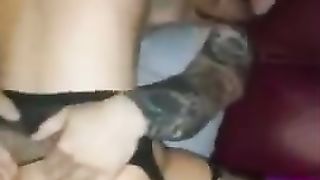 Cuck fucks wife after friend creampies