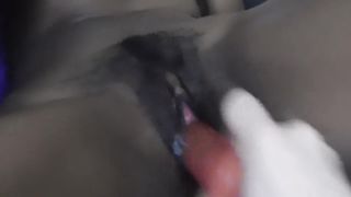 NERDY EBONY HOTTIE MAKES HERSELF CUM WITH PINK DILDO