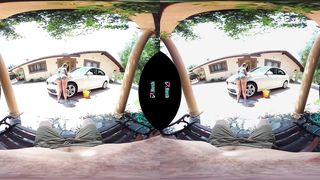 Beautiful big titty bombshell washes your car then lets you fuck her in the butt in VR