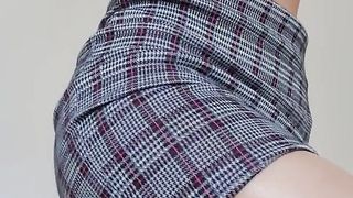 Hot babe in shiny tights on the bed