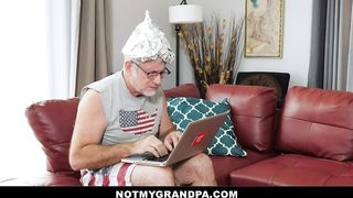 Big tits teen young wife pussy fucked by grumpy old man