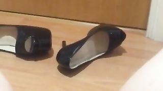 Caught mom fucking so I put on her panties and squirted on them while Iistening