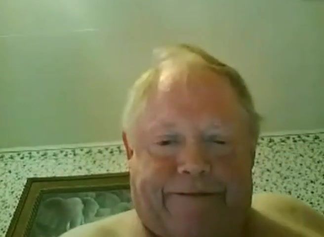 fat grandpa jerking off on the bed