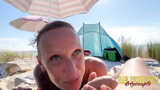 Public sex at nude beach with voyeurs