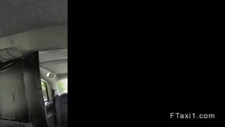 Busty Brit Milf anal banged in a cab