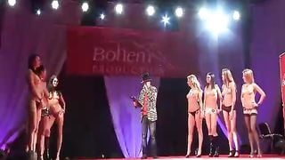 Hot strippers walking in sexy lingerie