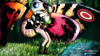 Mothra Impregnates Anime Girl Guan Yinping Hentai