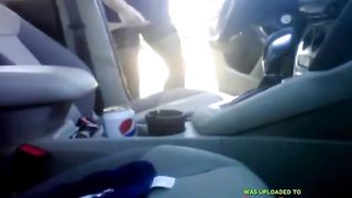 Bear in thigh high nylons jerking off in the car at the park