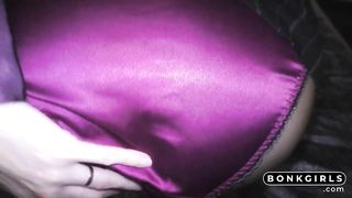 Double satin blouse and satin panty play masturbation