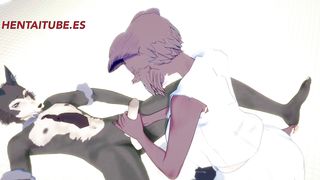 Beastars Furry Yiff Hentai - Legosi x Juno Jerk off, Boobjob and Anal with cum in her Tits and Ass