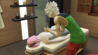 Kakashi fucks Sakura in massage Naruto Hentai Netorare Young wife cuckold husband