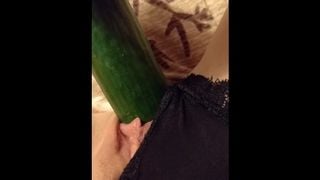Fucking myself with a Huge Cucumber Til I Squirt