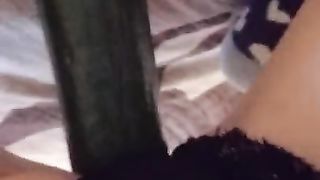 Fucking myself with a Huge Cucumber Til I Squirt