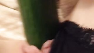 Fucking myself with a Huge Cucumber Til I Squirt