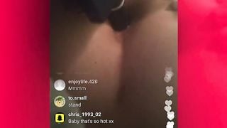 INSTAGRAM LIVE 19 Year old Slut Masturbating and Performing for Followers