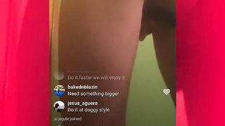 INSTAGRAM LIVE 19 Year old Slut Masturbating and Performing for Followers