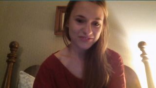 Blonde Girl has Full Body Orgasm on Skype