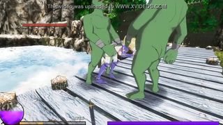 Cute elf girls having sex with goblins men and orcs in Elf knight Gisele new gameplay hentai game