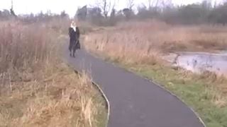 BBW Pantyhose Housewife Gets Followed While Out For A Walk In the