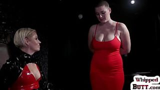 Busty bdsm dyke toyed by mistress with vibrator toy