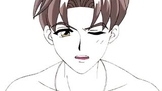 In bed with a pink-haired hentai teen