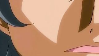 Pink hentai pussy takes hard stick in