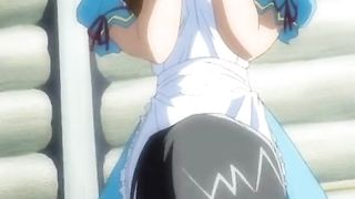 Sexy maid takes hard hentai stick in
