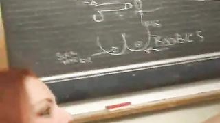 Busty teacher fucks her Busty student