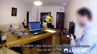 Skinny African Amateur Gives Very Messy Blowjob