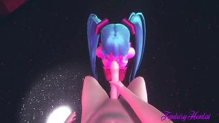Vocaloid Hentai 3D - POV Miku Blowjob in a Striptease Club