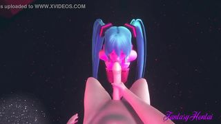 Vocaloid Hentai 3D - POV Miku Blowjob in a Striptease Club