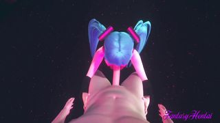Vocaloid Hentai 3D - POV Miku Blowjob in a Striptease Club
