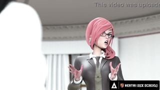 HENTAI SEX UNIVERSITY - Perfect Tits Futanari Babe CREAMPIES Hentai MILF Principal!