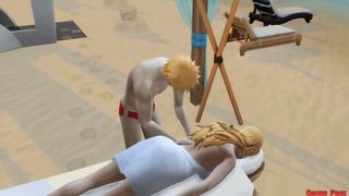 Bleach on Ichigo Beach Fucks Strongly Beautiful Rangiku Very Good Anime Hentai - Tits Job