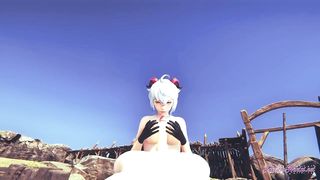 Genshin Impact Hentai - Ganyu boobjob and fucked with creampie in her pussy - Anime Manga Japanese Porn