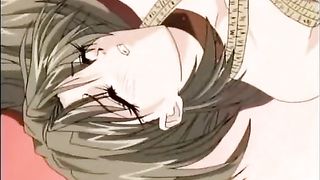 Bondage hentai gets squeezed her tits and dildoed wetpussy