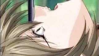 Bondage hentai gets squeezed her tits and dildoed wetpussy